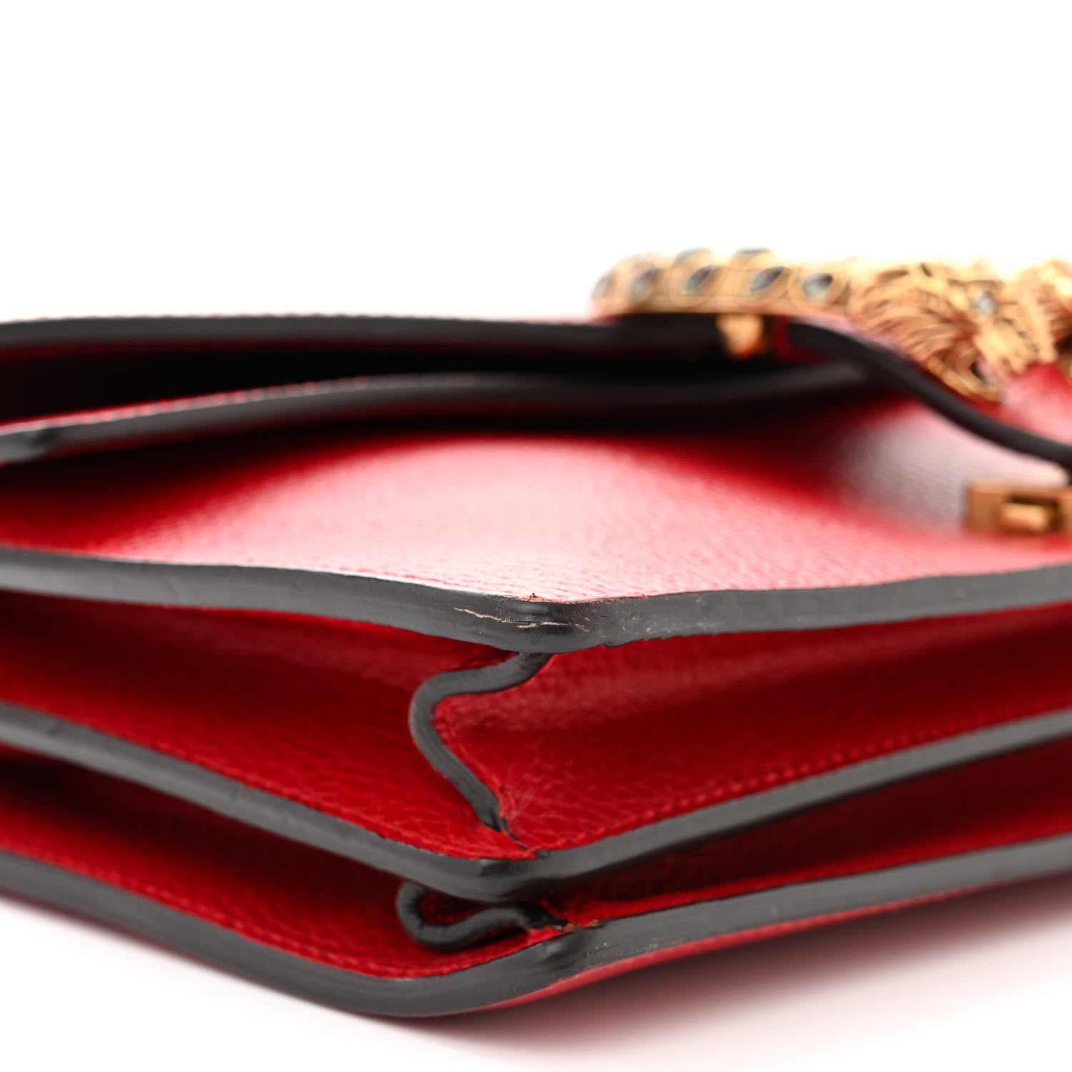 Gucci Dollar Calfskin Swarovski Crystal Small Dionysus Shoulder Bag Hibiscus Red 9 of 10