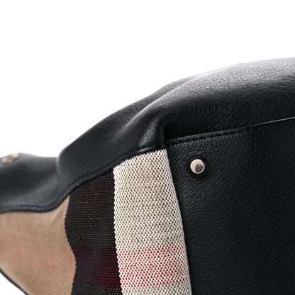 Burberry Grainy Calfskin House Check Small Maidstone Black 10 of 15