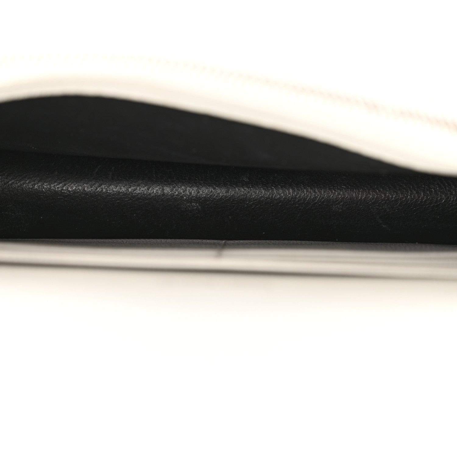 Saint Laurent Grain De Poudre Matelasse Chevron Monogram Envelope Chain Wallet Optical White 5 of 20