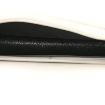 Saint Laurent Grain De Poudre Matelasse Chevron Monogram Envelope Chain Wallet Optical White 5 of 20