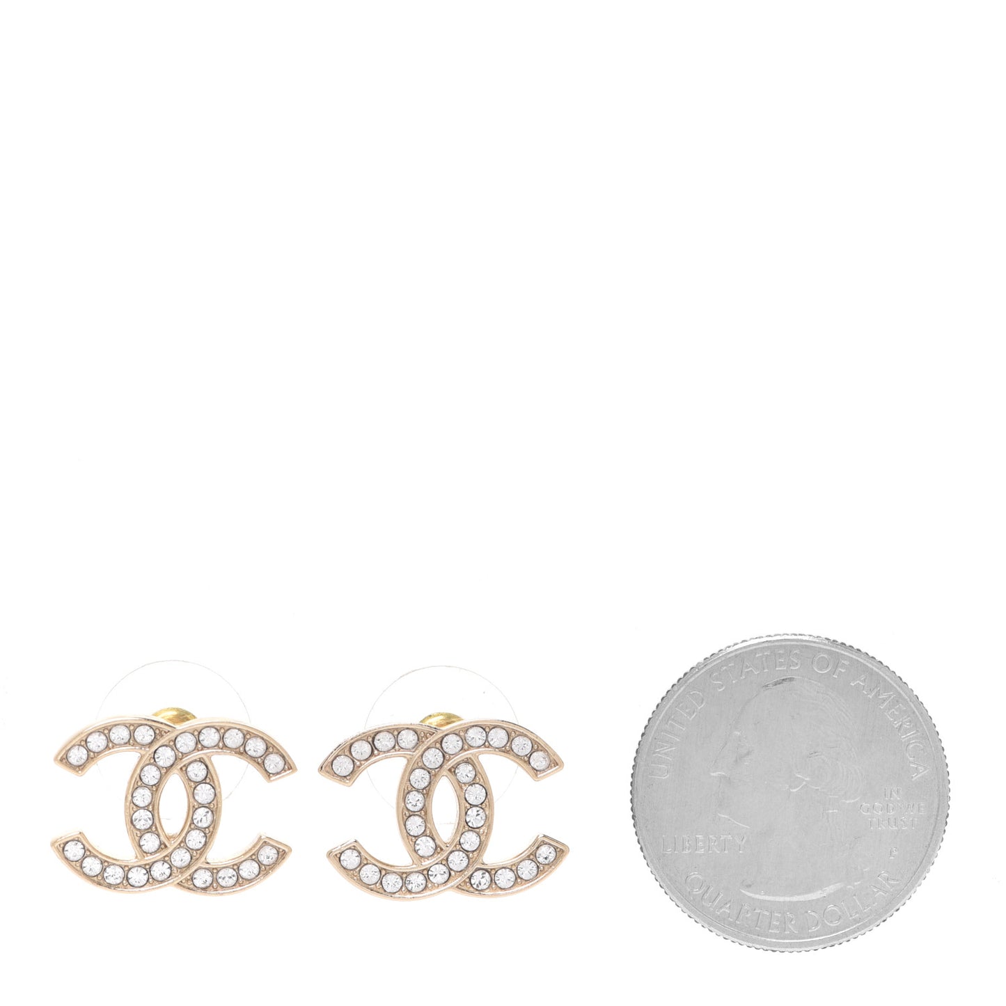 Crystal CC Earrings Gold