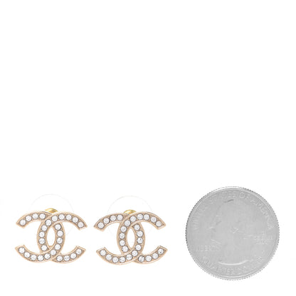 Chanel Crystal CC Earrings Gold 2 of 5