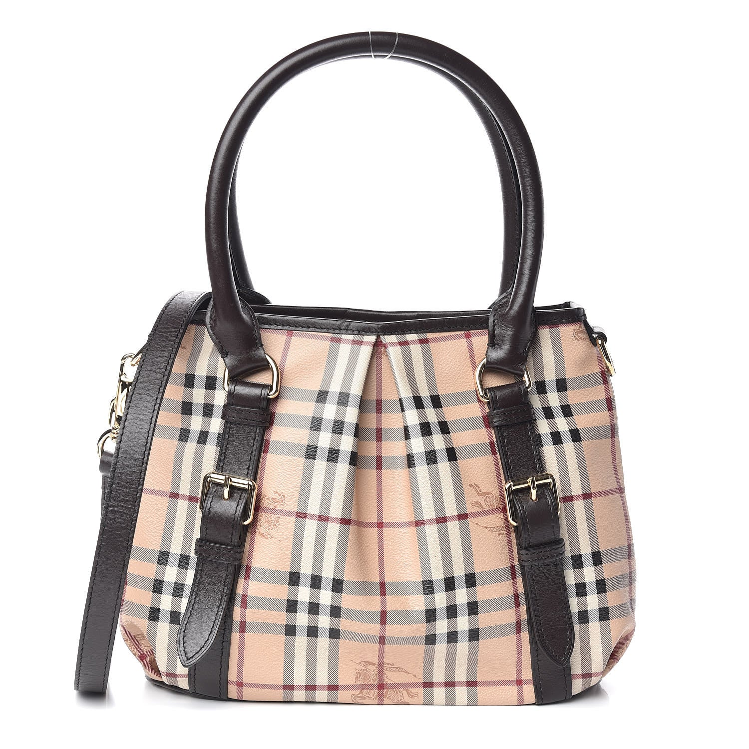 Burberry Haymarket Check Small Northfield Tote Chocolate 1 of 12