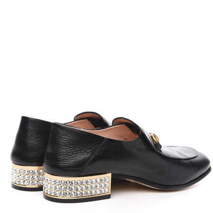 Gucci Goatskin Crystal Womens Horsebit Loafers 41 Black 4 of 10