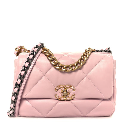 Chanel Lambskin Quilted Medium Chanel 19 Flap Light Pink 1 of 10