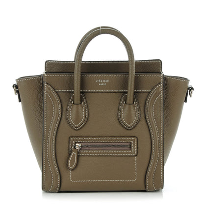 Celine Drummed Calfskin Nano Luggage Souris 1 of 8
