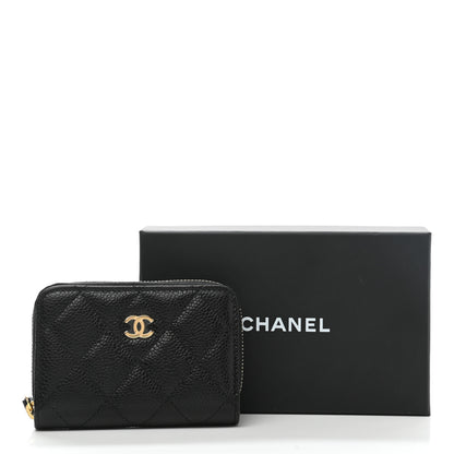 Chanel Caviar Quilted Zip Coin Purse Wallet Black 8 of 8