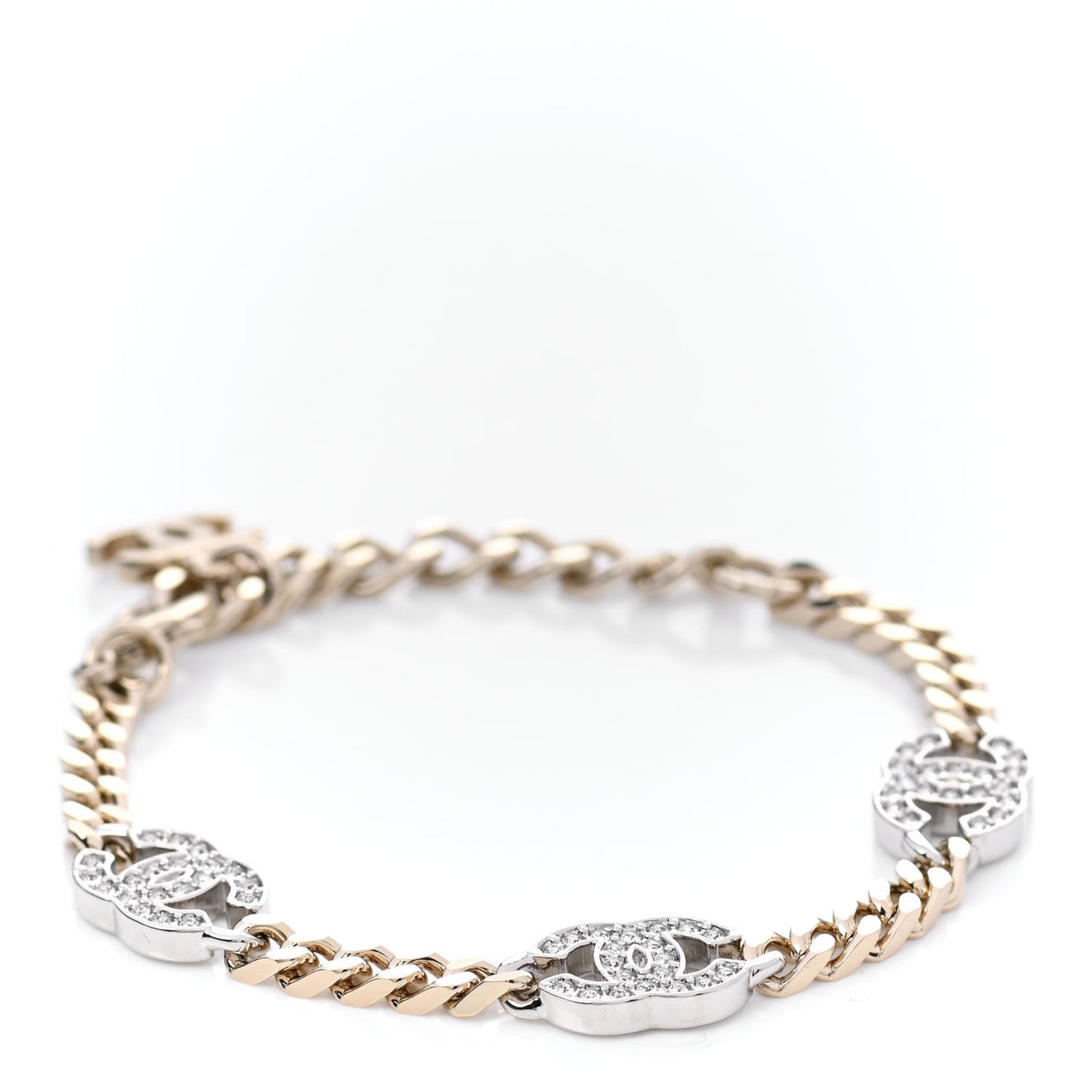 Crystal CC Chain Bracelet Gold Silver