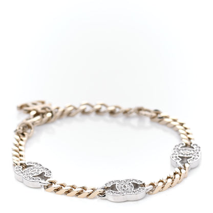 Chanel Crystal CC Chain Bracelet Gold Silver 1 of 4