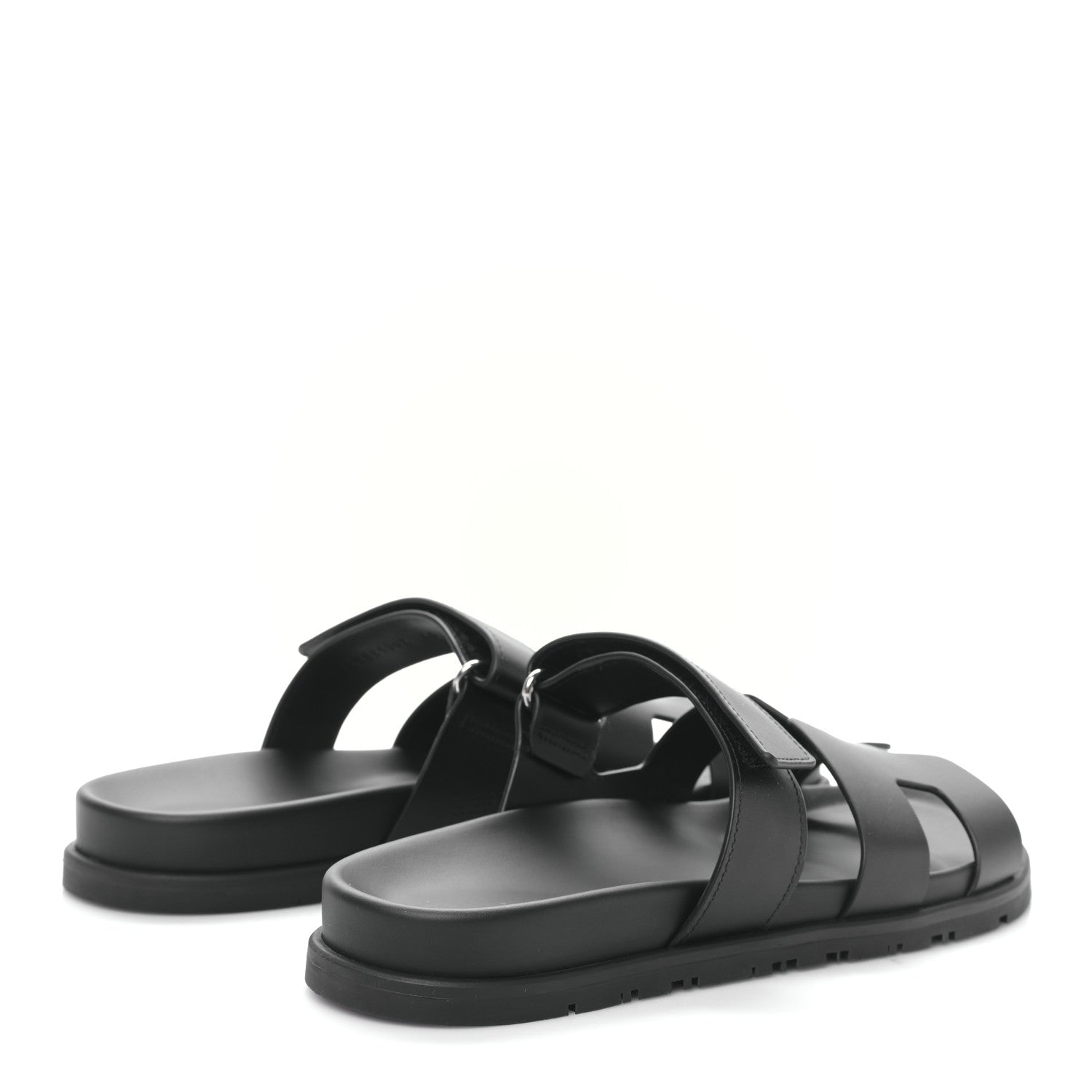 Hermes Calfskin Womens Chypre Sandals 40 Black 3 of 8