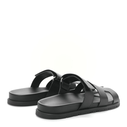 Hermes Calfskin Womens Chypre Sandals 40 Black 3 of 8