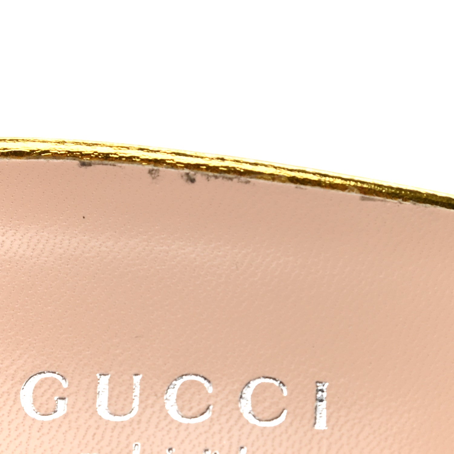 Gucci Metallic Nappa Crawford Knot Ankle Strap Sandals 37.5 Gold 9 of 11