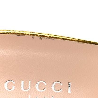 Gucci Metallic Nappa Crawford Knot Ankle Strap Sandals 37.5 Gold 9 of 11