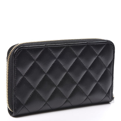 Chanel Lambskin Quilted Small Trendy CC Zip Around Wallet Black 2 of 9