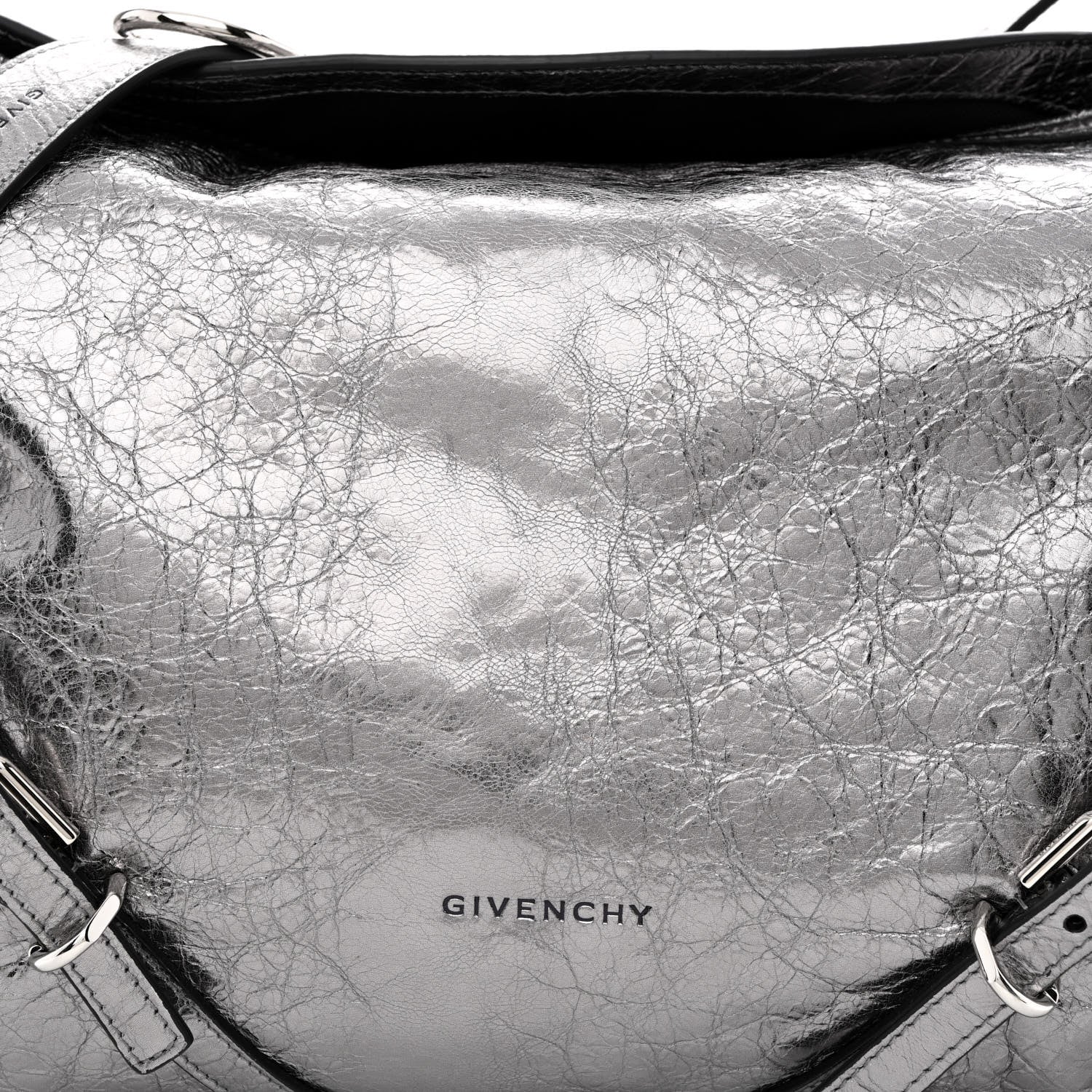 Givenchy Metallic Calfskin Medium Voyou Bag Silver 8 of 10