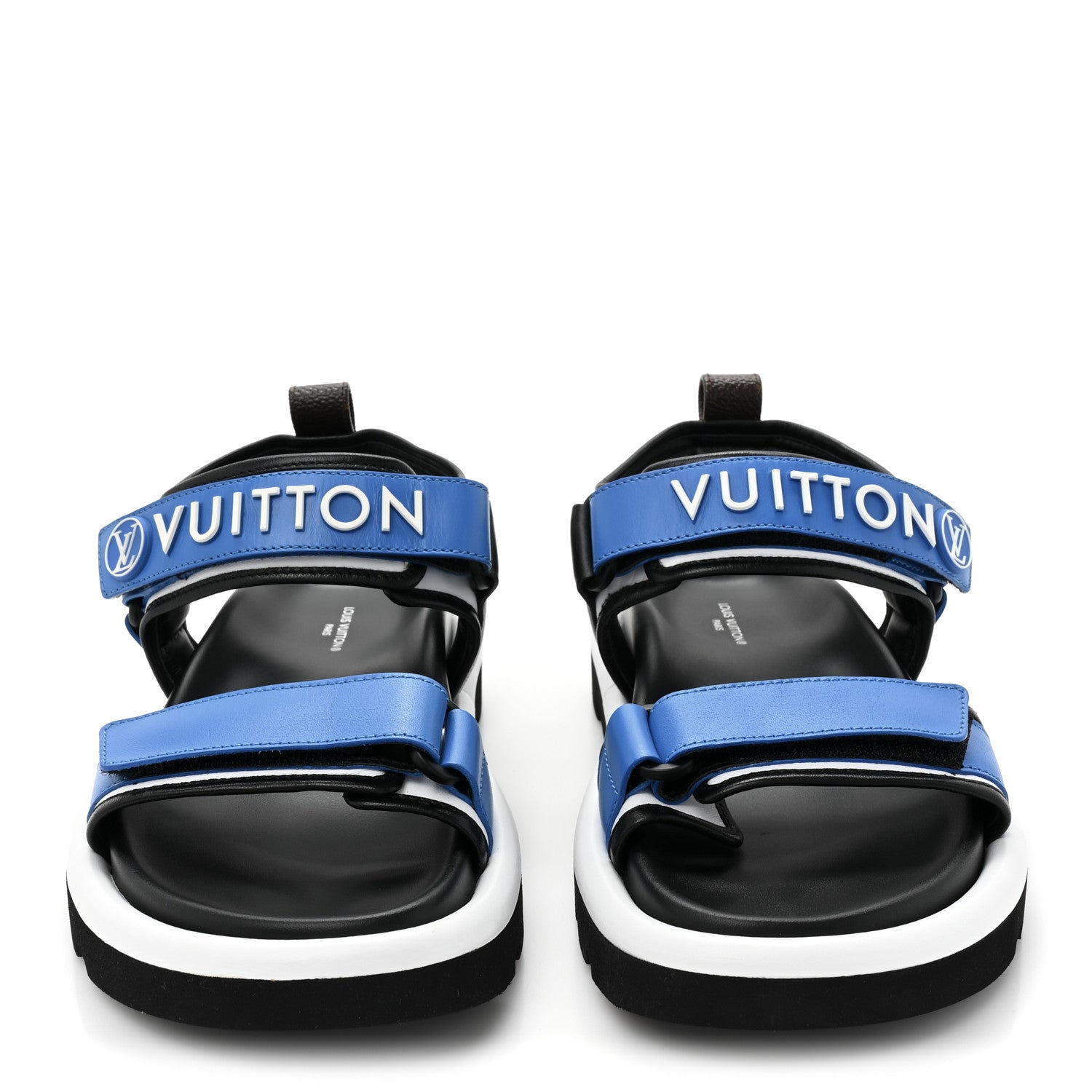 Louis Vuitton Calfskin Monogram Pool Pillow Flat Comfort Sandals 37 Blue 2 of 9