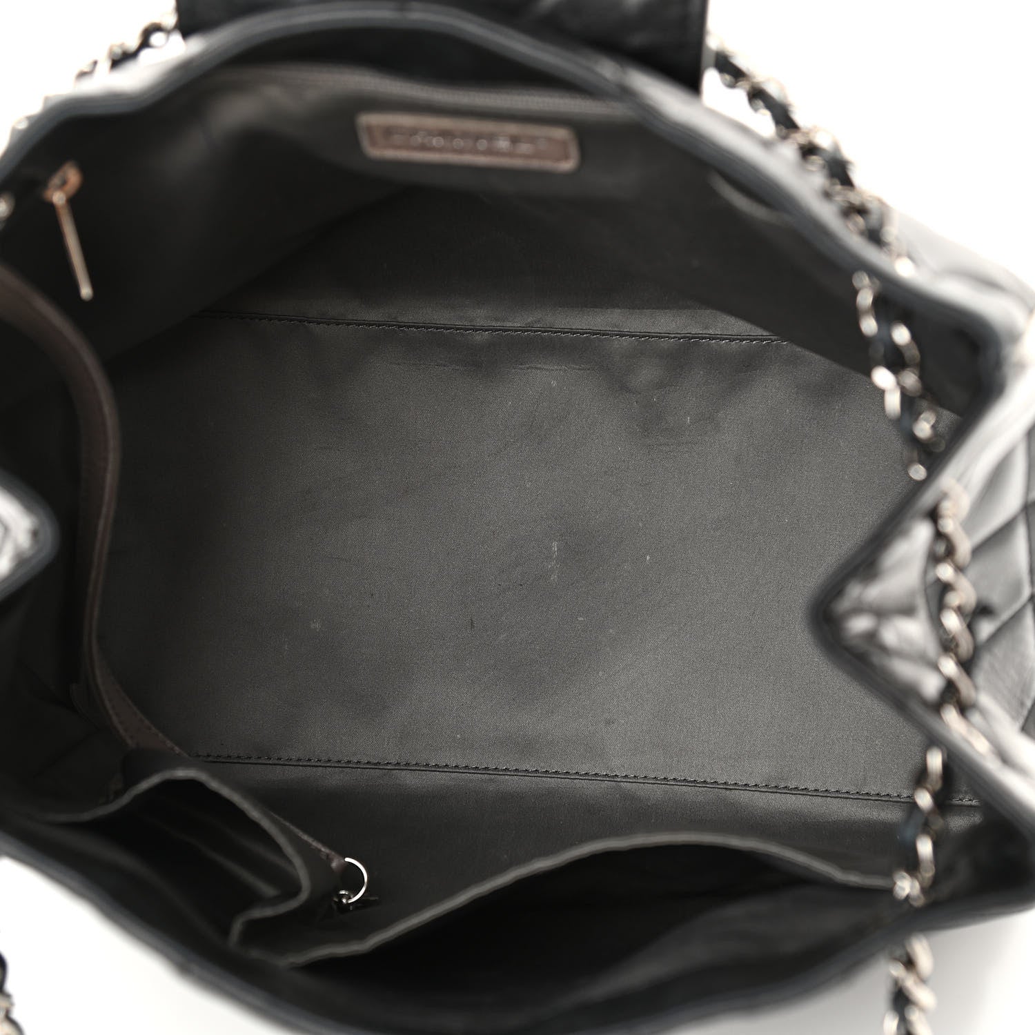 Chanel Lambskin Quilted Tote Black White 5 of 17