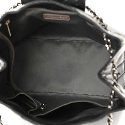 Chanel Lambskin Quilted Tote Black White 5 of 17