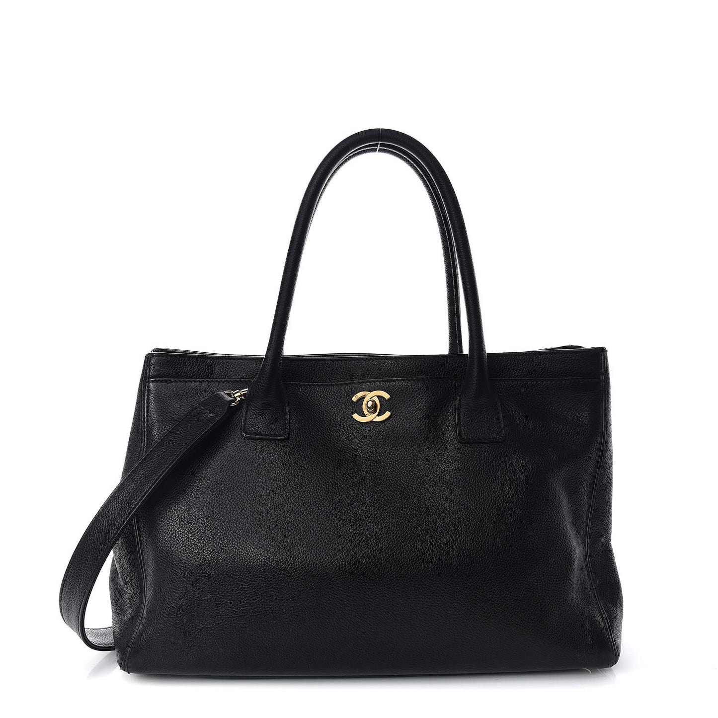 Calfskin Cerf Shopper Tote Black