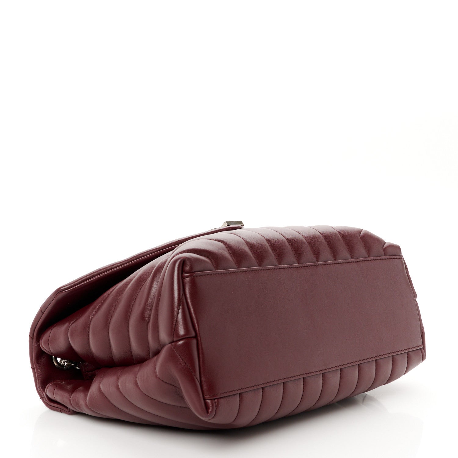 Saint Laurent Calfskin Y Quilted Monogram Medium Loulou Chain Satchel Rouge Legion 4 of 11