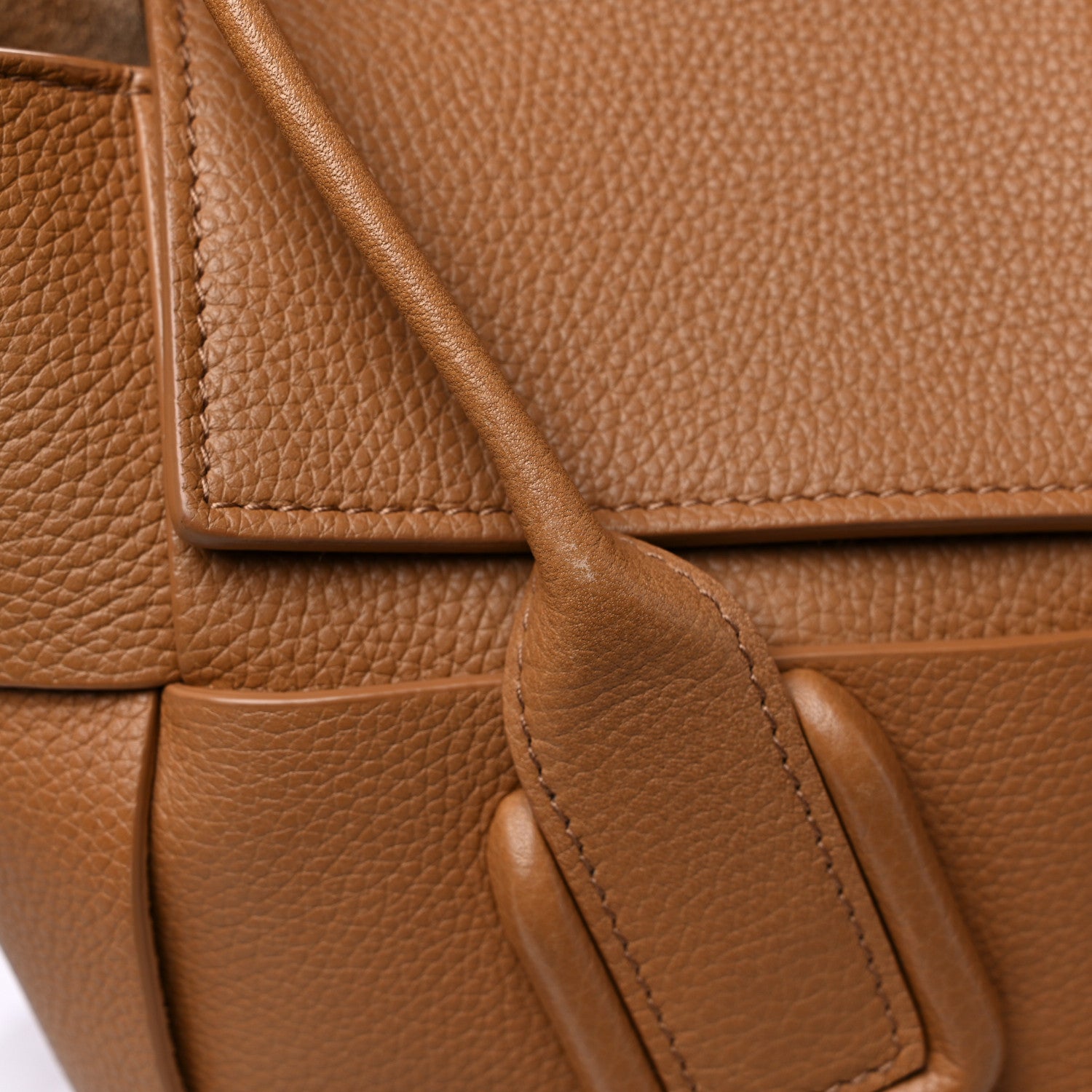 Bottega Veneta Grained Calfskin Maxi Intrecciato Mini Arco Caramel 10 of 10