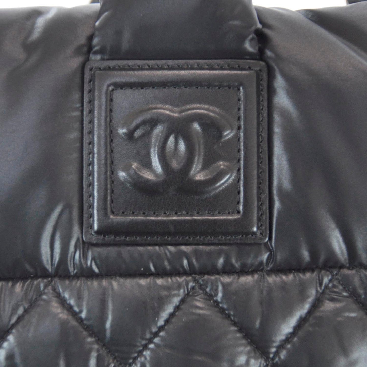 Nylon Coco Cocoon Zipped Tote Black
