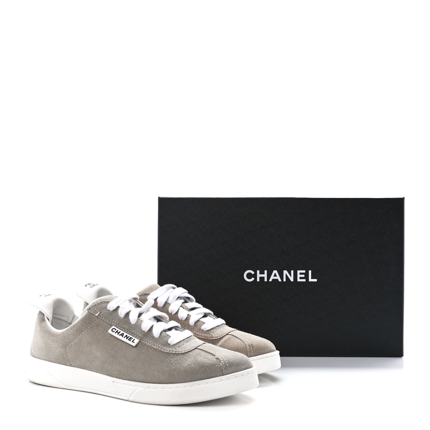Chanel Suede Calfskin Womens Sneakers 41 Dark Beige 9 of 9