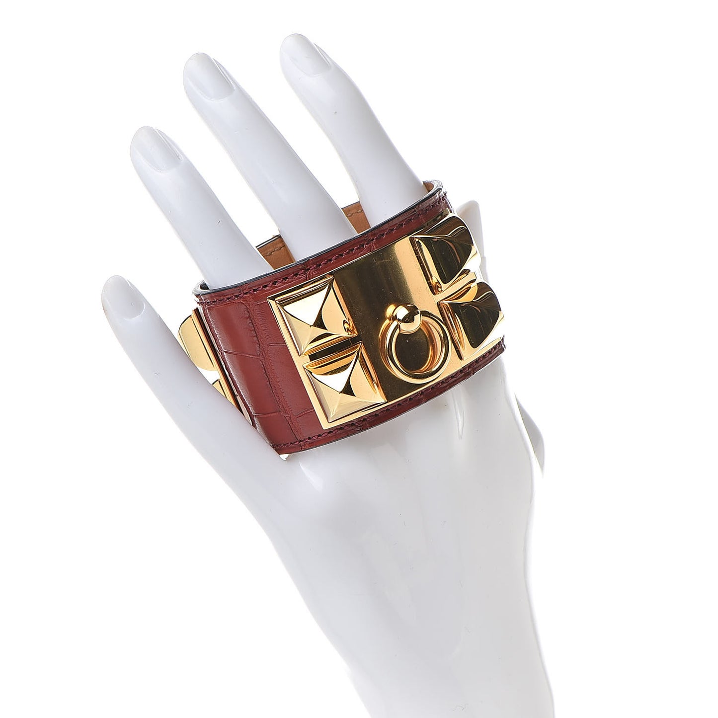 Matte Alligator Collier De Chien CDC Bracelet S Rouge H