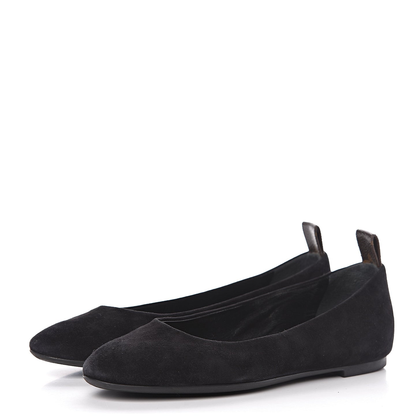 Suede Monogram Uniformes Ballet Flats 36.5 Black