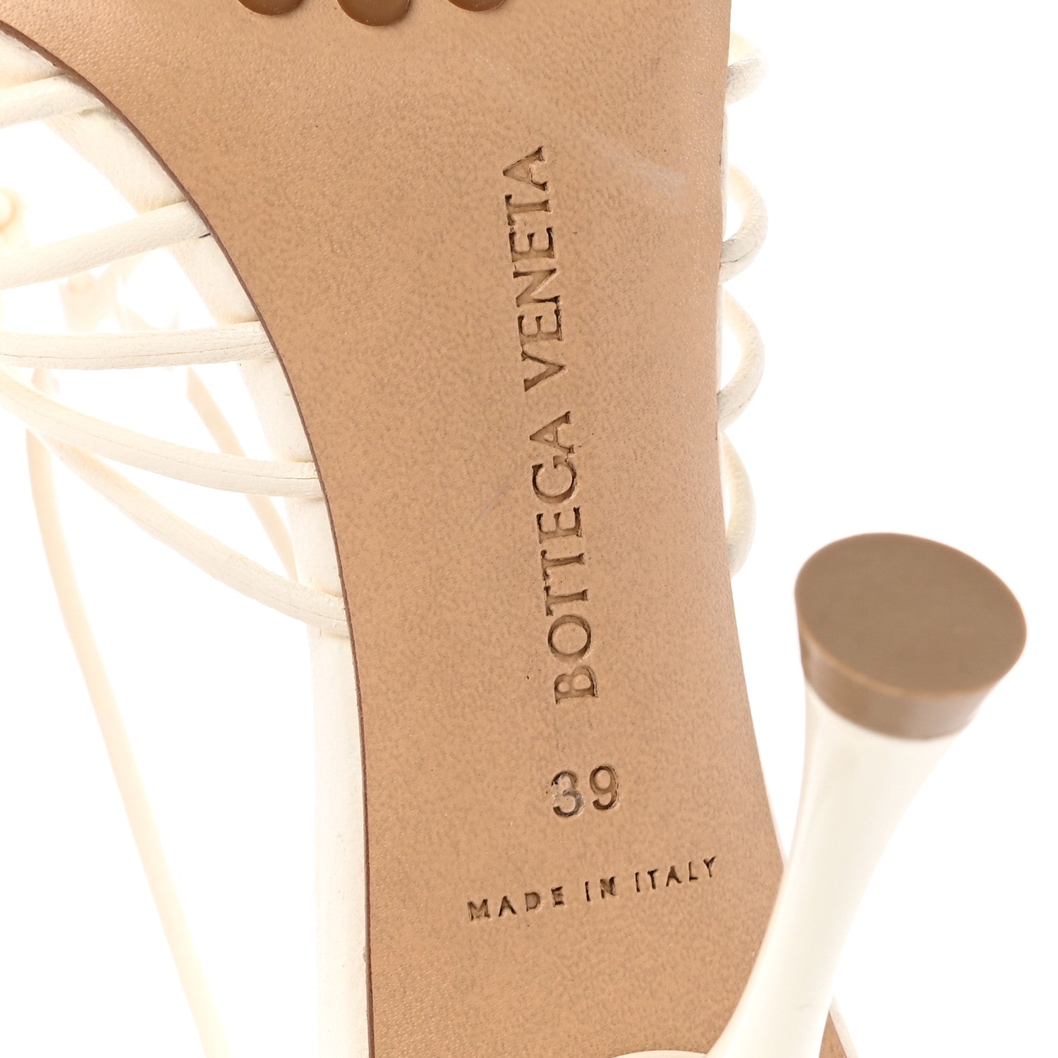 Bottega Veneta Nappa Dot Ankle Tie Sandals 39 White 7 of 9