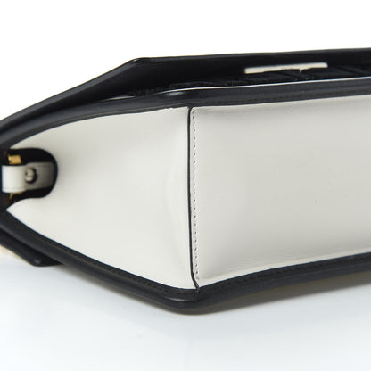 Fendi Vitello Century Velvet F is Fendi FF Embroidered Small Kan I Shoulder Bag White Black 10 of 12