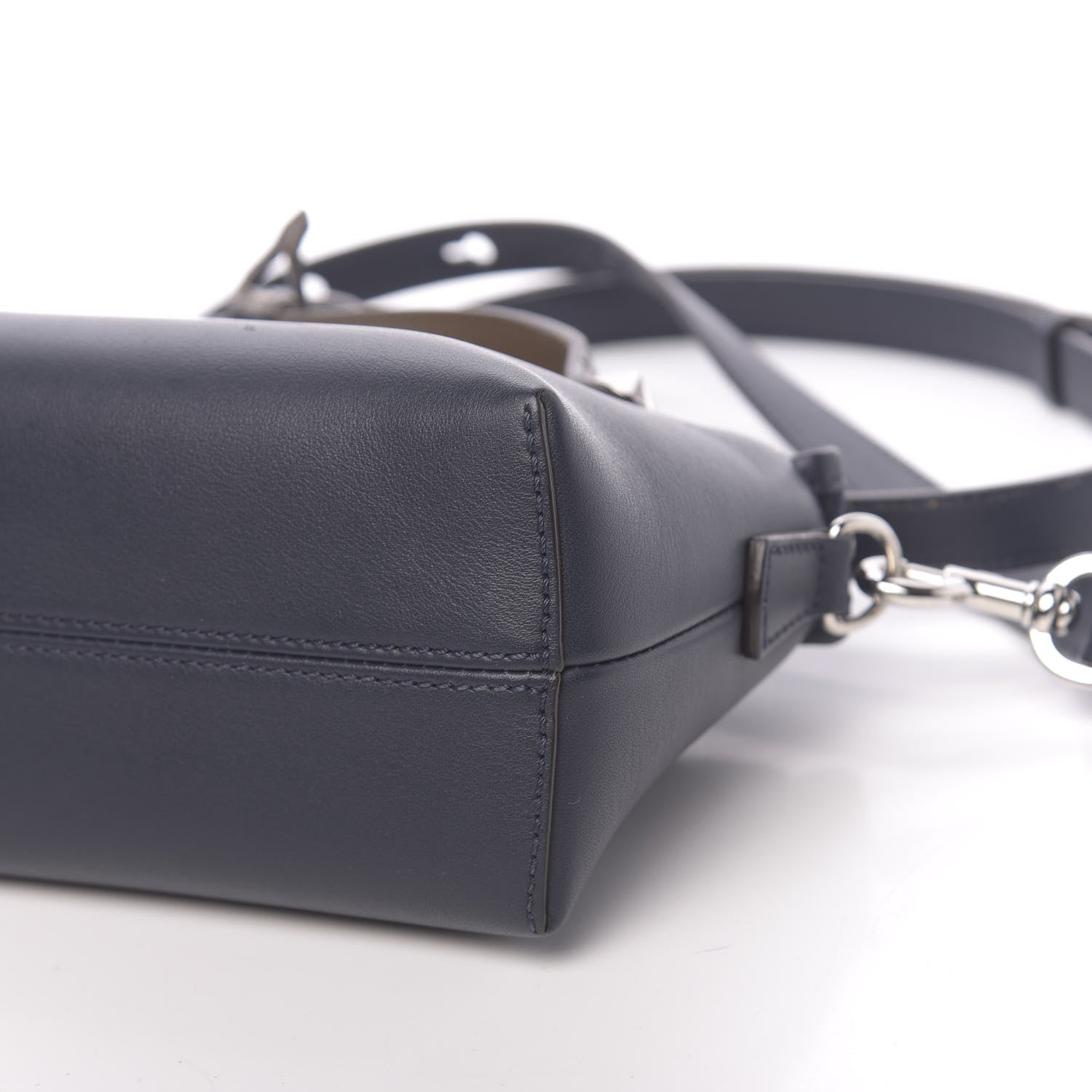 Fendi Vitello Dolce Bi-Color FF 1974 Embossed Mini By The Way Boston Bag Midnight Maya Black 10 of 10