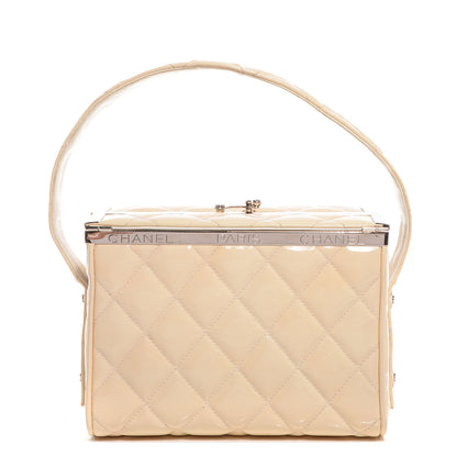 Chanel Patent Quilted Box Bag Beige 1 of 9