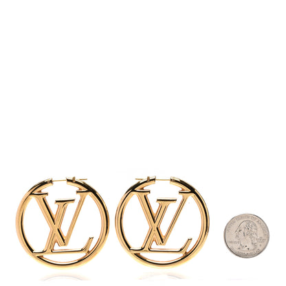 Louis Vuitton Metal Louise Hoop Earrings Gold 2 of 5