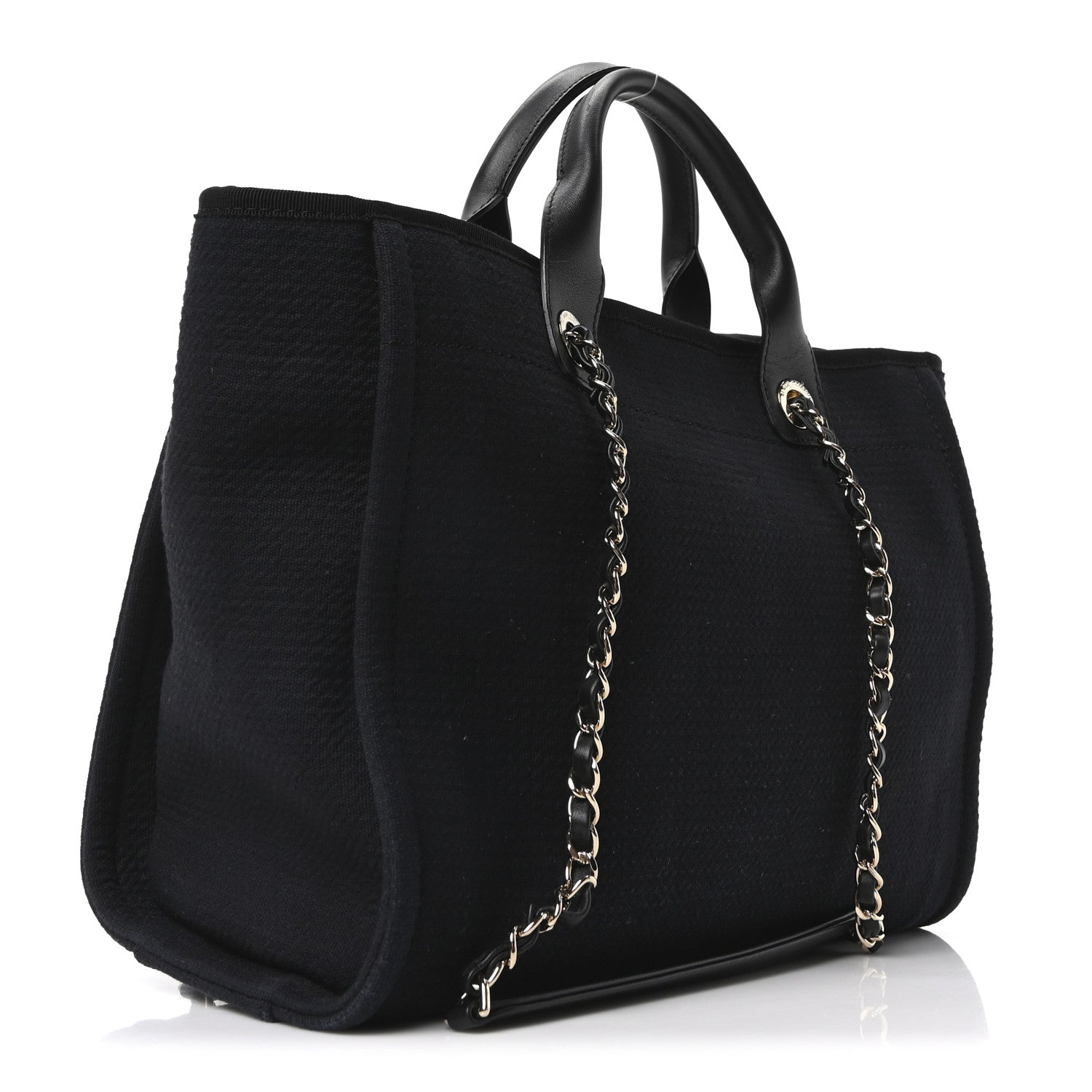 Chanel Mixed Fibers Small Deauville Tote Black 4 of 12