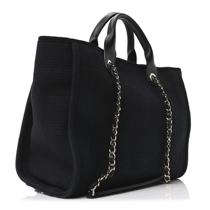 Chanel Mixed Fibers Small Deauville Tote Black 4 of 12