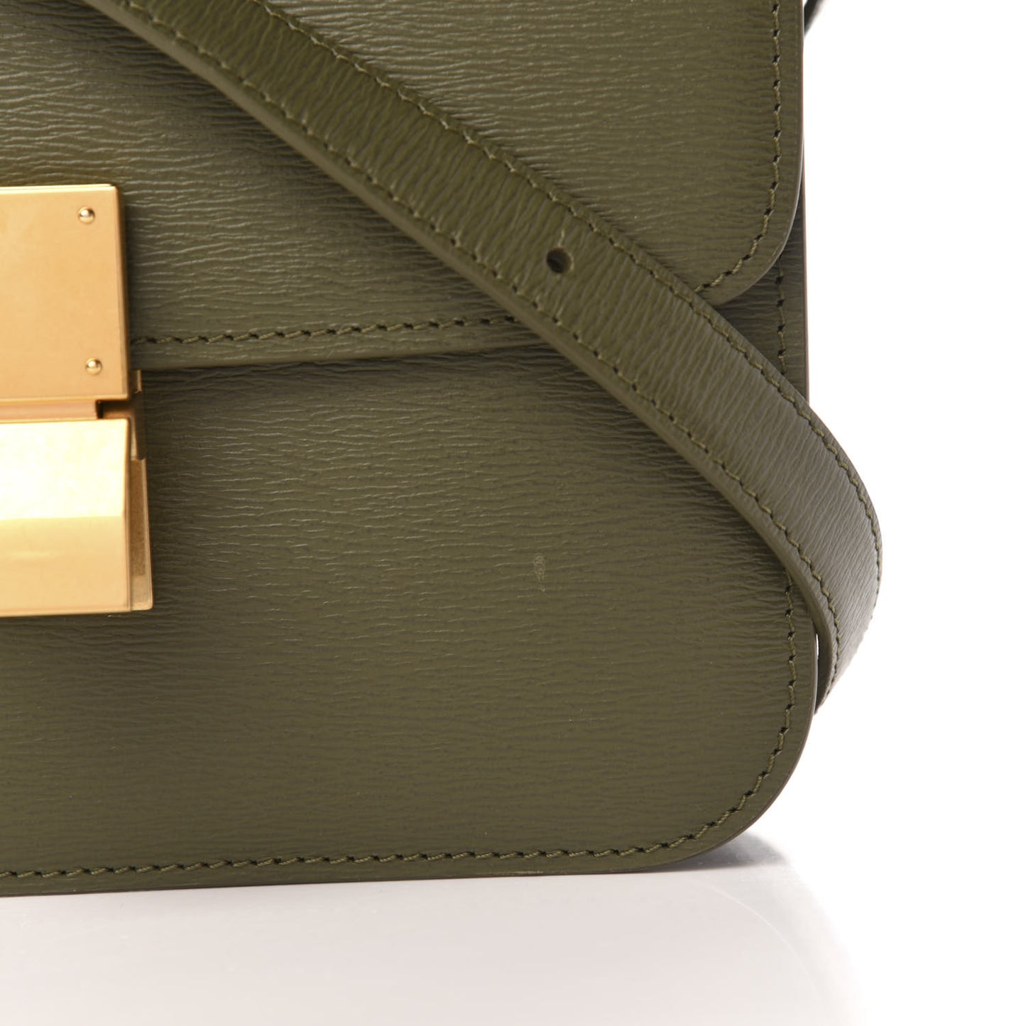 Liege Calfskin Teen Classic Box Flap Bag Dark Olive