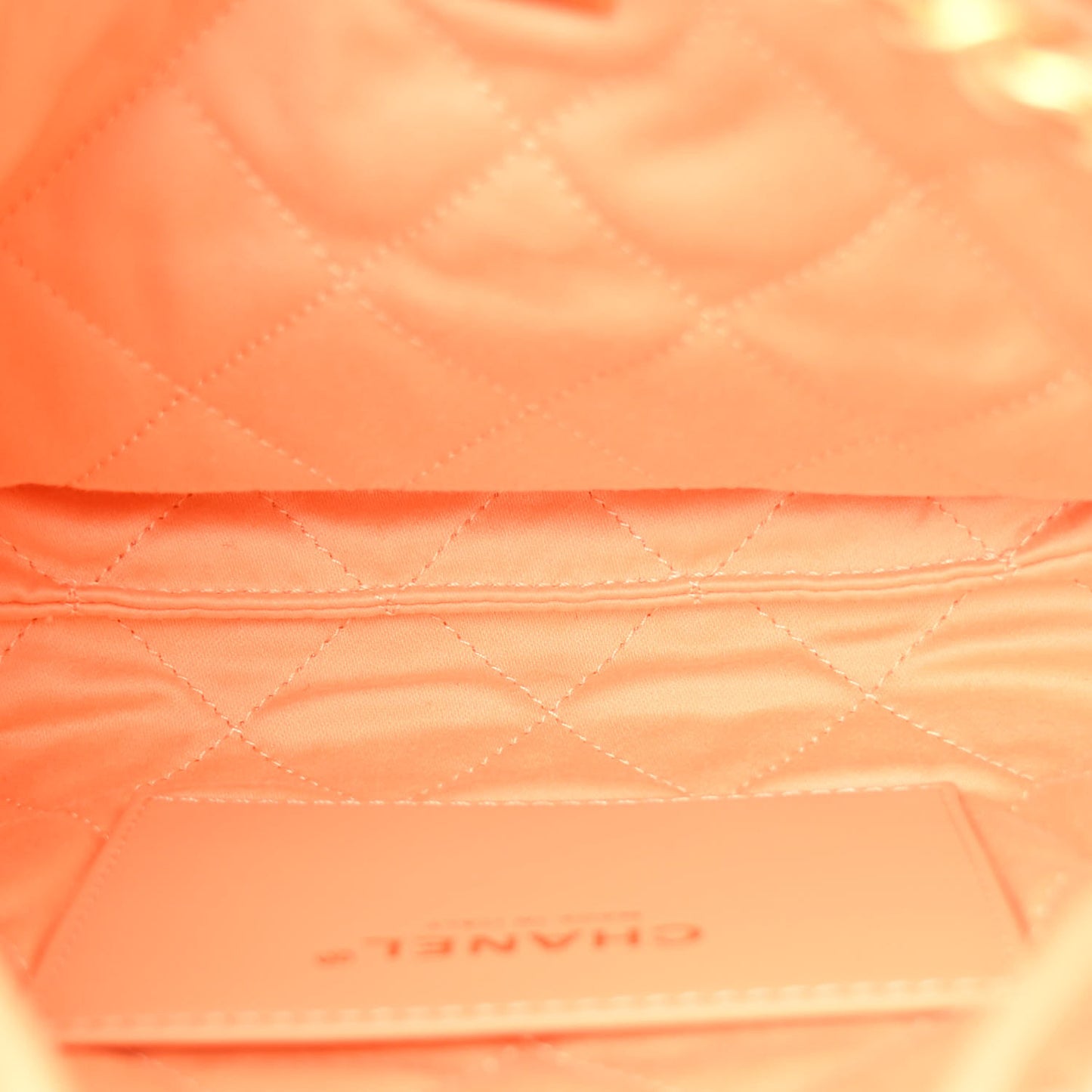 Shiny Calfskin Quilted Mini Chanel 22 Orange