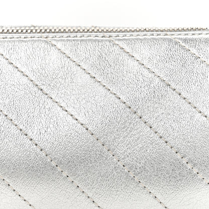 Gucci Sakai Be Green Calfskin Diagonal Stitched Mini Blondie Barrel Shoulder Bag Silver 8 of 10