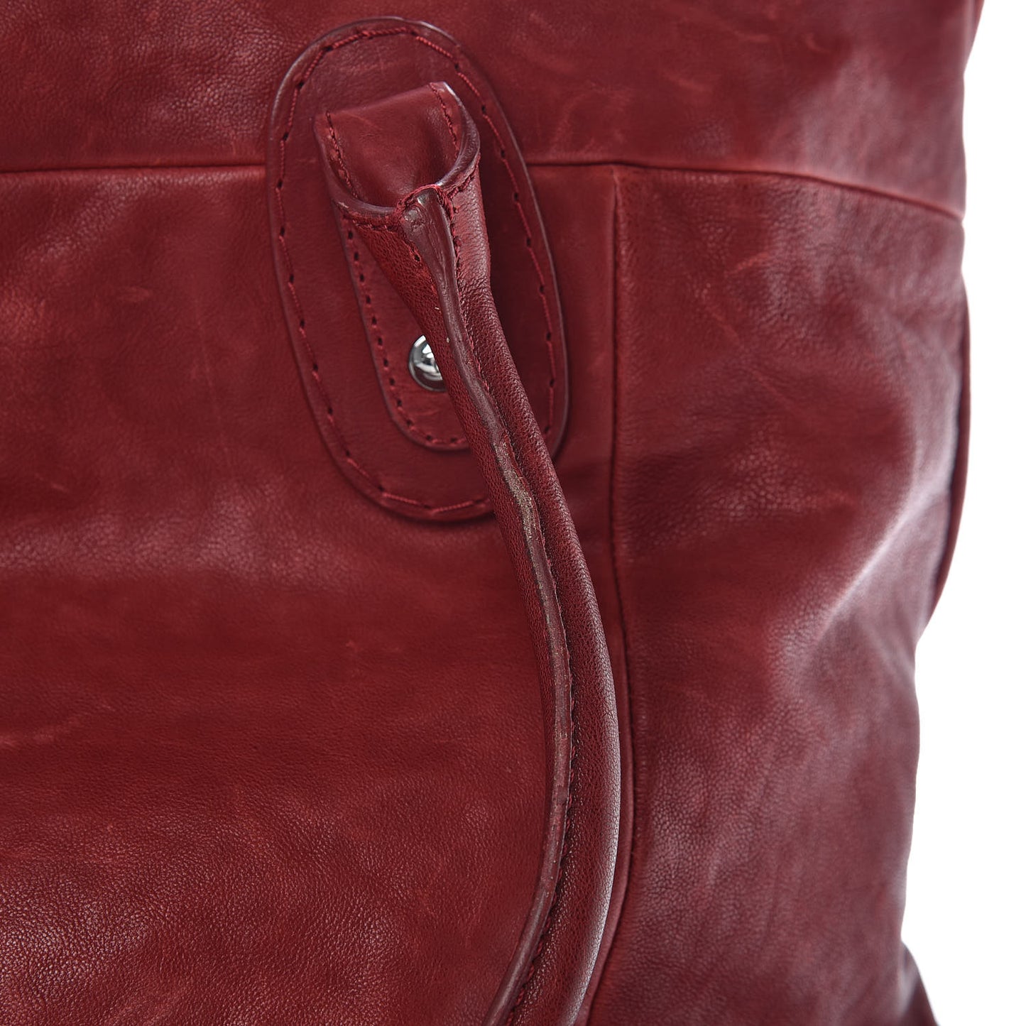 Calfskin Large Traveling Tote Red