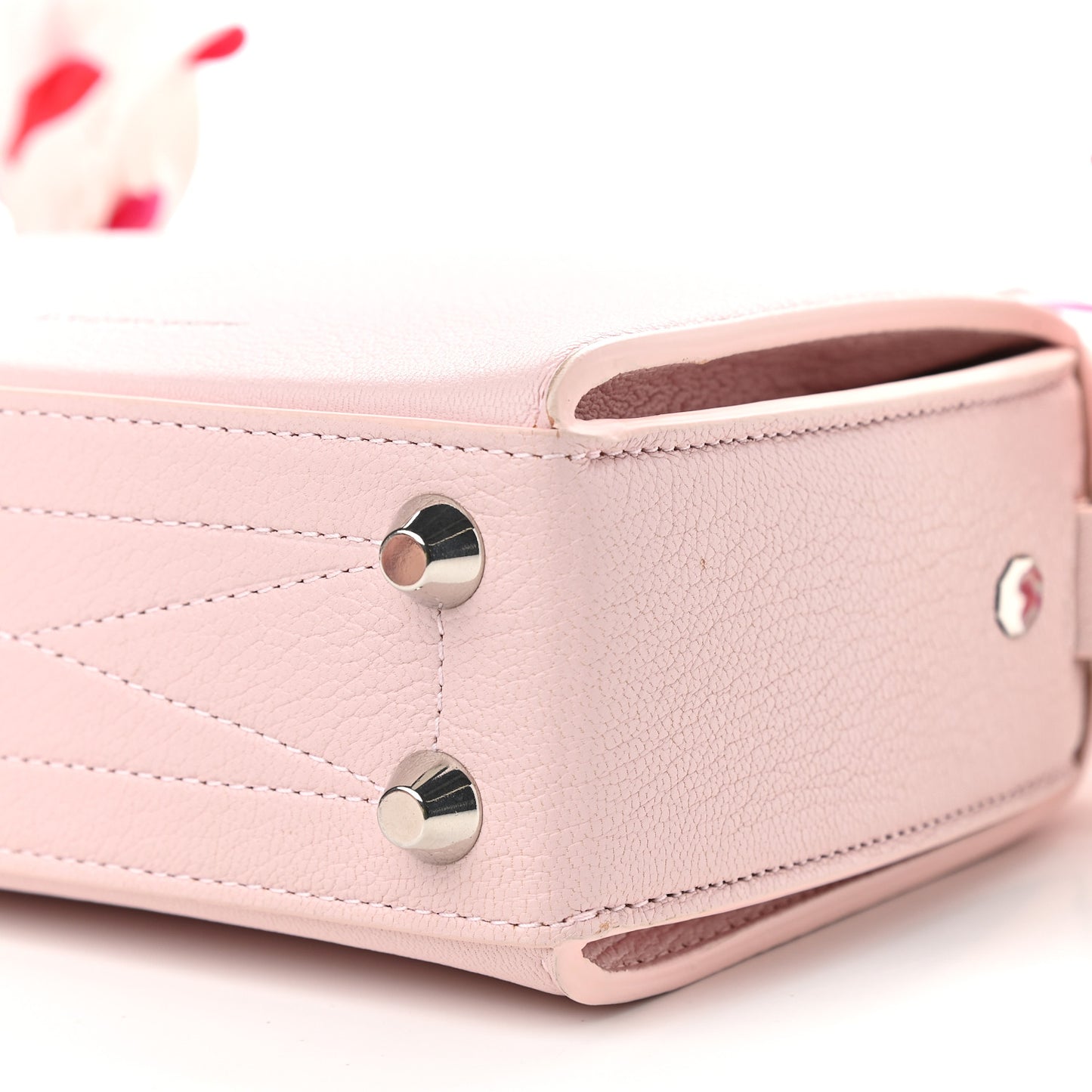 Calfskin Silk Scarf Box Shoulder Bag 16 Baby Pink Ivory