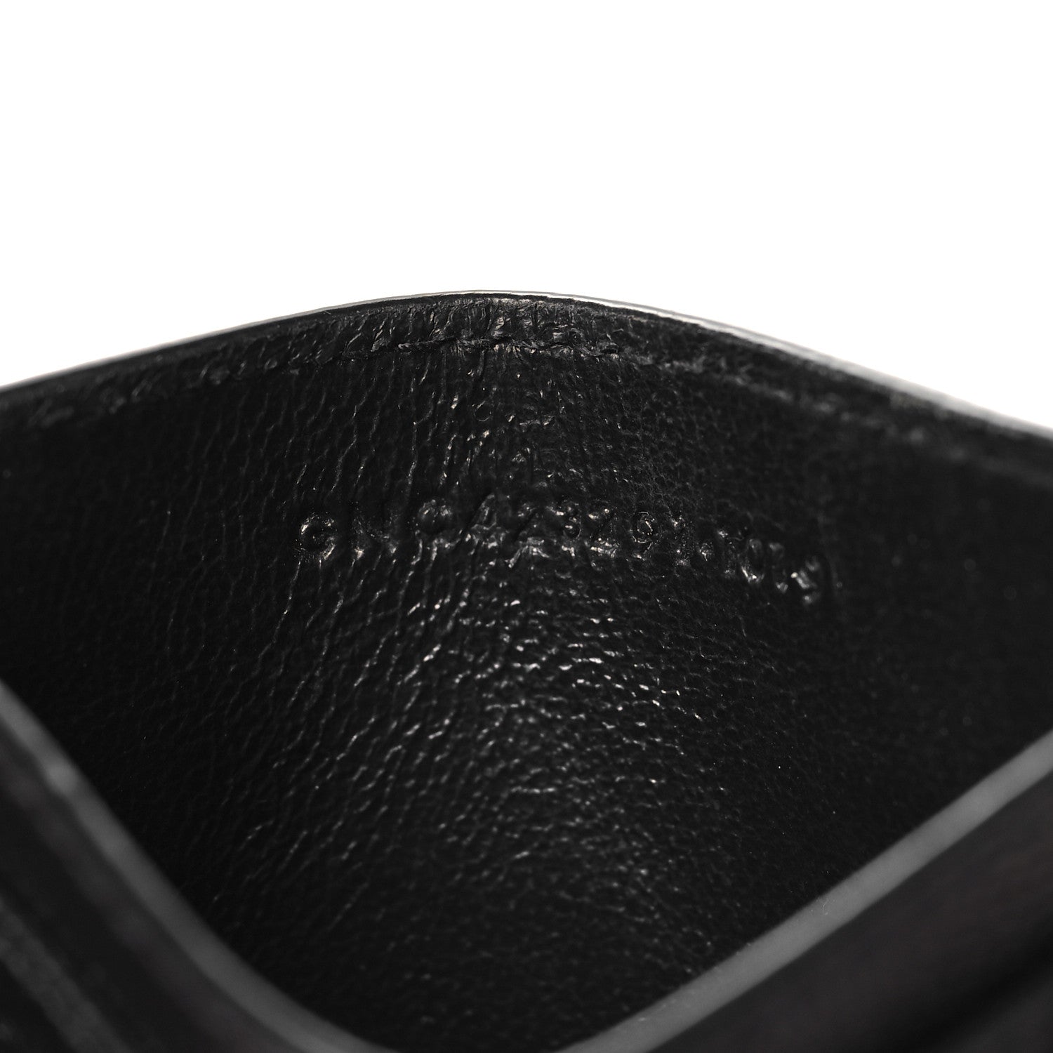 Saint Laurent Grain De Poudre Matelasse Chevron Monogram Credit Card Case Black 7 of 8