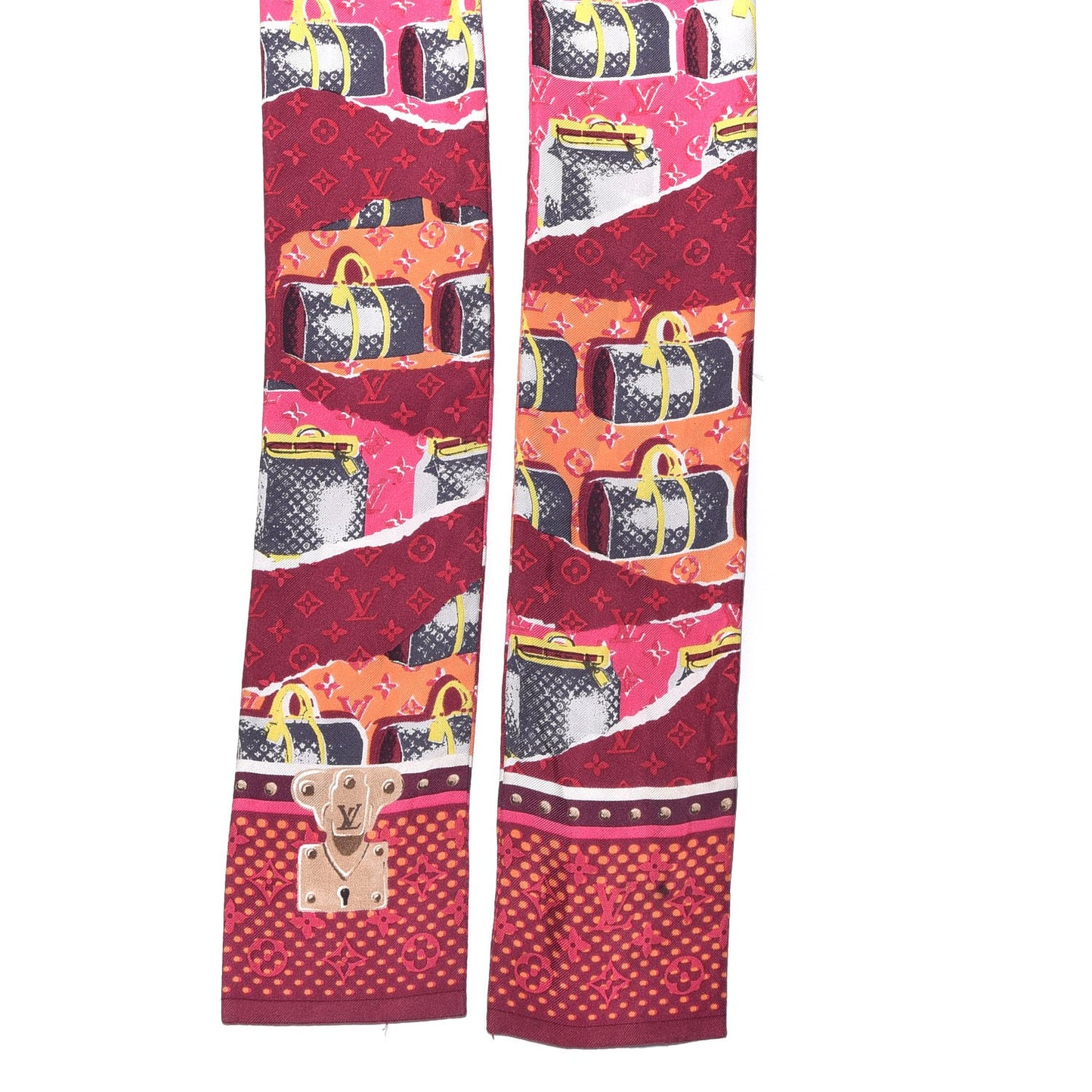 Silk Monogram Wallpaper Bandeau Burgundy