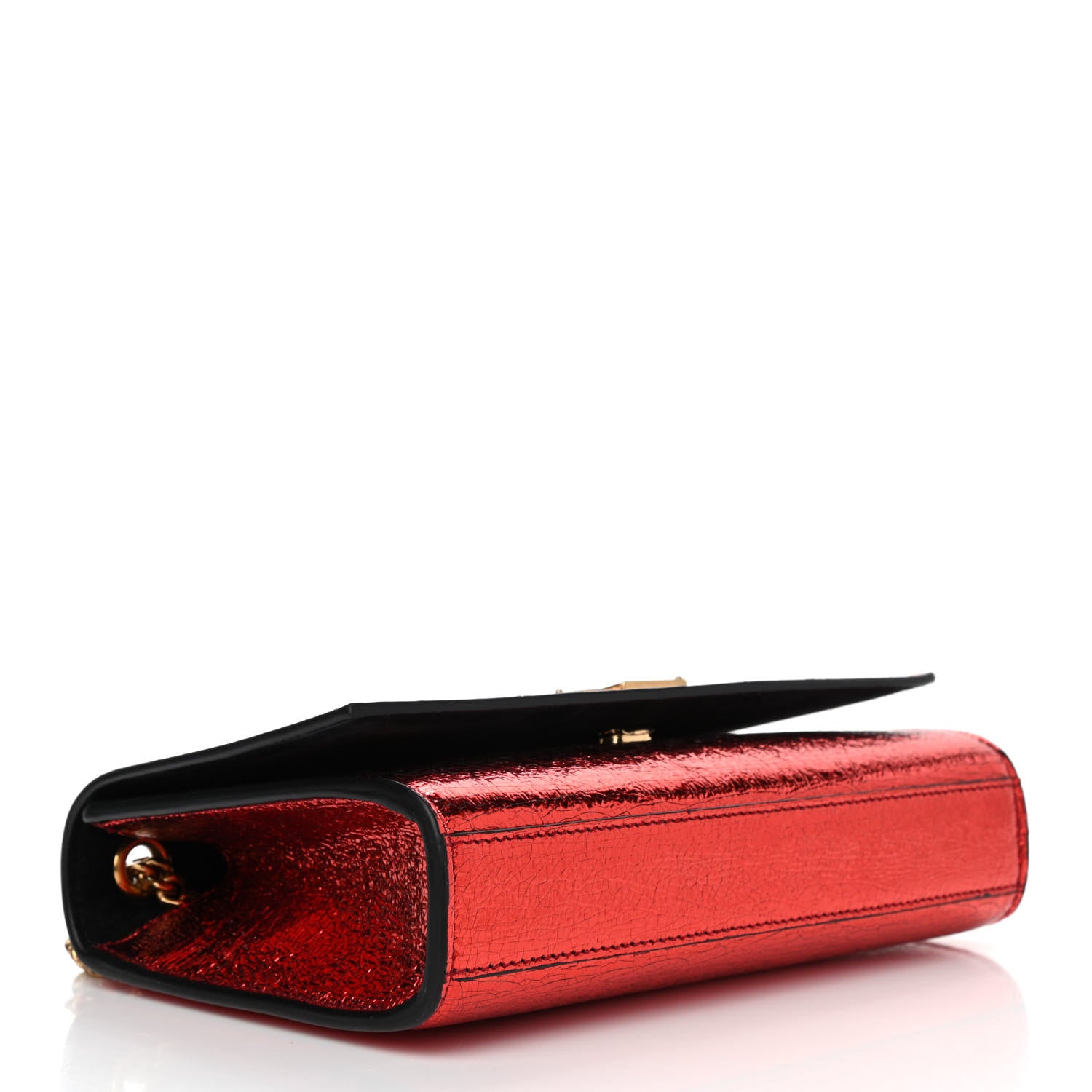Saint Laurent Metallic Calfskin Small Classic Monogram Kate Satchel Cherry 3 of 4