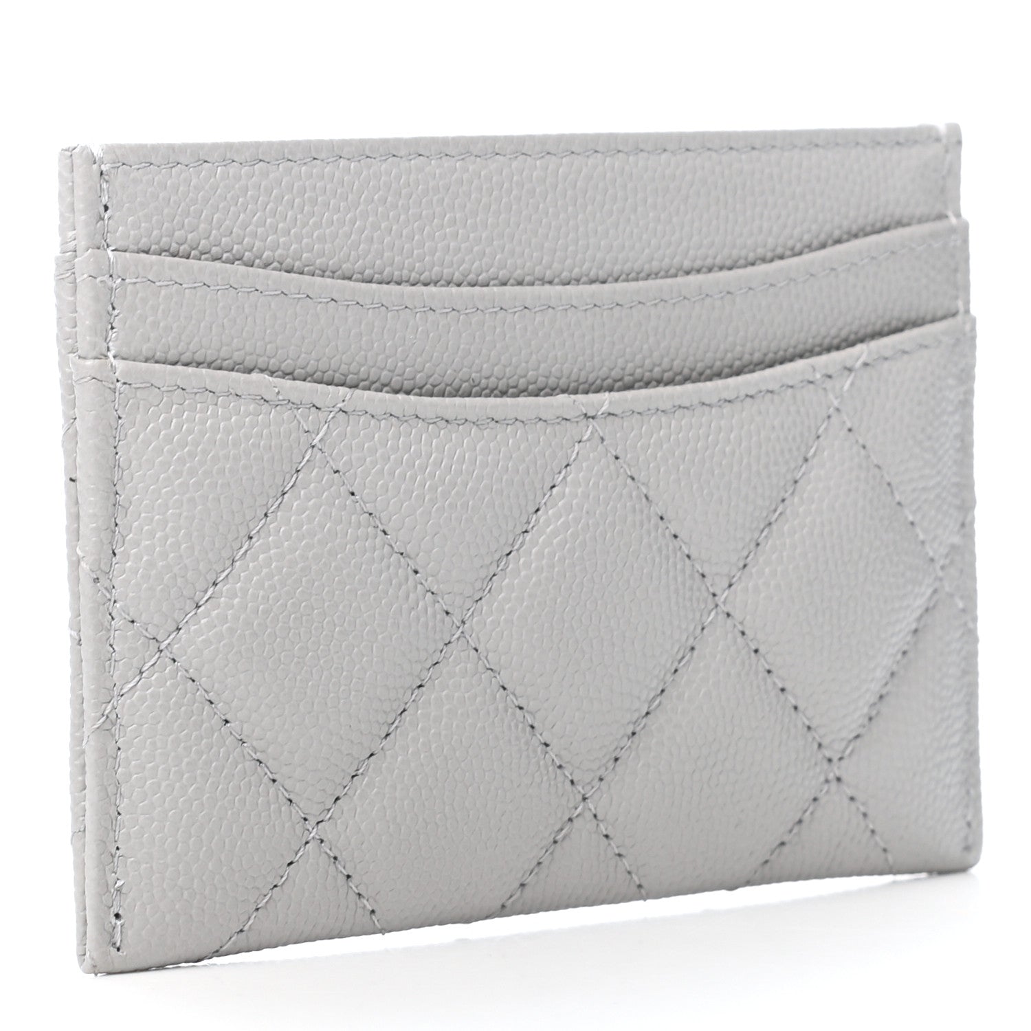 Chanel Caviar Quilted Card Holder Grey 2 of 9