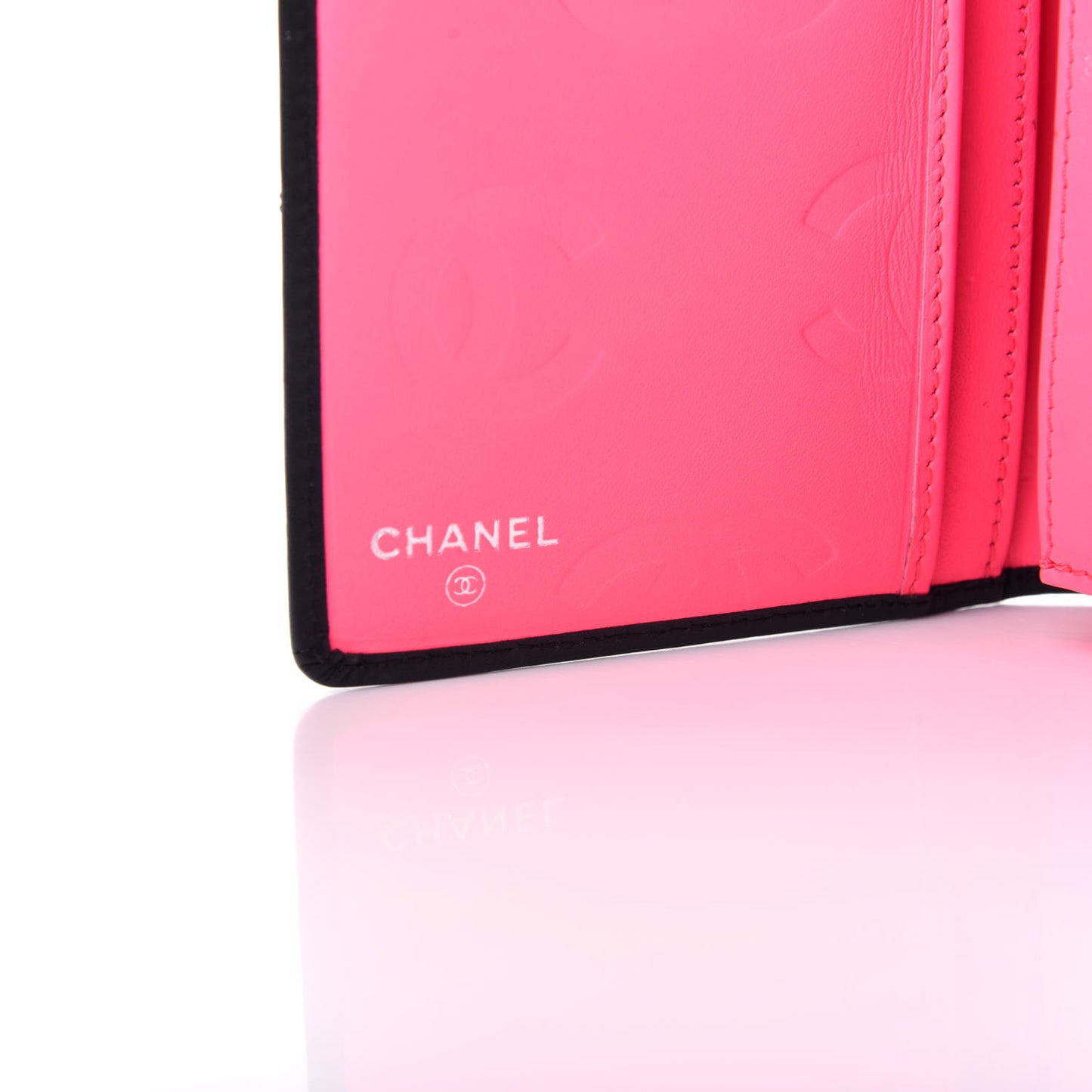 Calfskin Quilted Cambon Yen Wallet Black