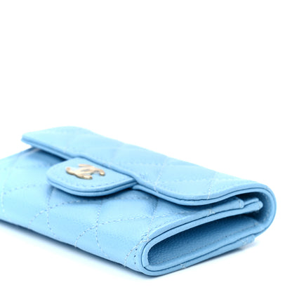Chanel Caviar Quilted Flap Card Holder Wallet Light Blue 11 of 12