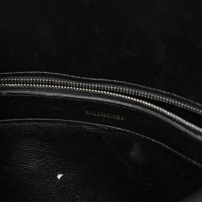 Balenciaga Signature Grained Calfskin Logo M Ville Top Handle Bag Black Rose Shocking 11 of 11