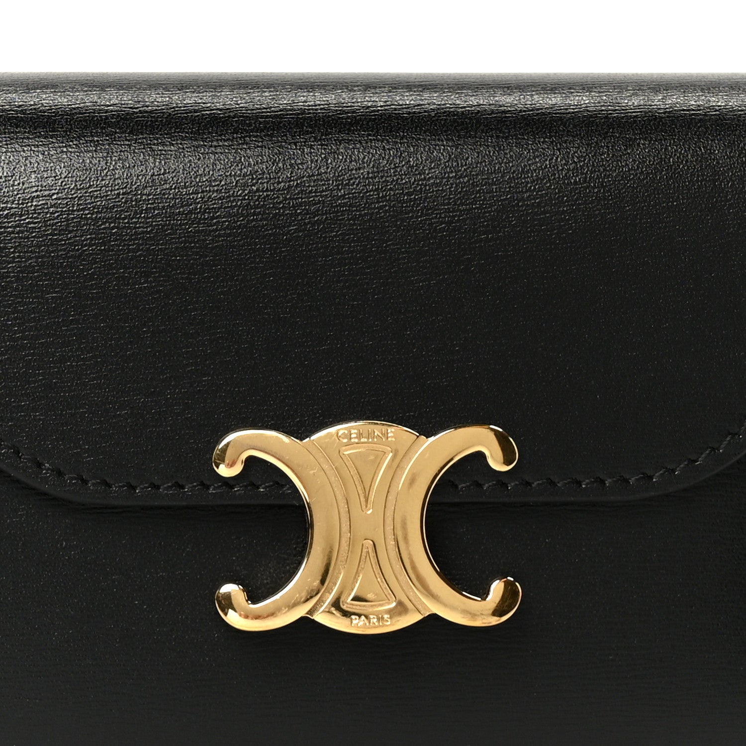 CELINE 財布 Celine Shiny Smooth Lambskin Small Triomphe Wallet Black 1876540