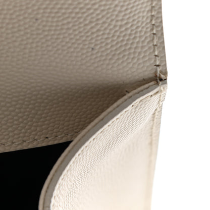 Saint Laurent Grain De Poudre Classic Monogram Cassandre Clutch Dove White 9 of 10